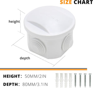 MAKERELE 80 x 50 mm round ABS junction box size chart