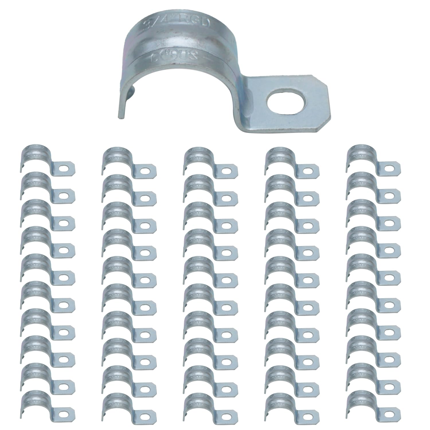 MAKERELE 3/4 inch zinc-plated steel one-hole rigid conduit strap, 50-pack