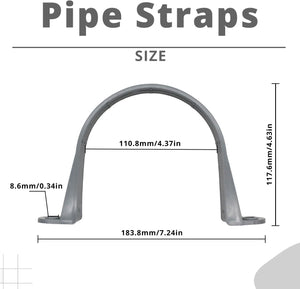 MAKERELE 4 inch PVC two-hole conduit strap dimensional diagram