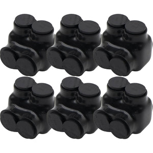 MAKERELE single-sided insulated multi-tap connector, 250 MCM to 6 AWG, 2-port, 6-pack