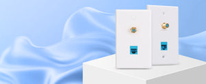 RJ45 and coaxial combination wall plate front view