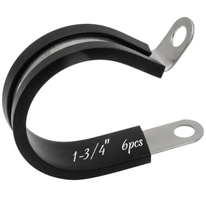 MAKERELE 1-3/4 inch 304 stainless steel rubber-cushioned cable clamps, 6-pack