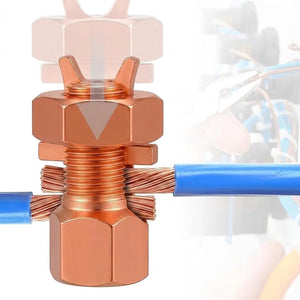 TJ-16 brass split-bolt connector on copper wire