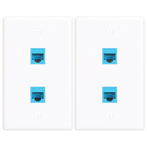 MAKERELE two-port RJ45 keystone Ethernet wall plate