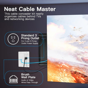 Recessed outlet and brush plate cable routing