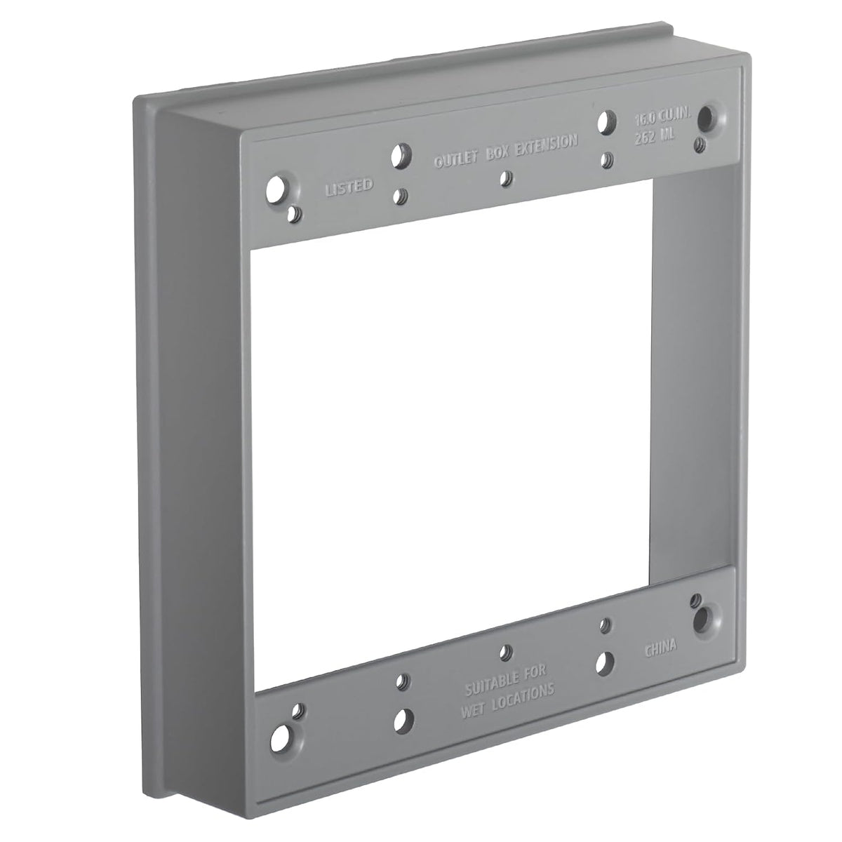 MAKERELE gray 2-Gang weatherproof electrical box extension ring, 1-Pack