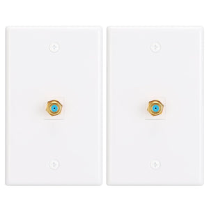 MAKERELE white glossy single-port coaxial wall plate