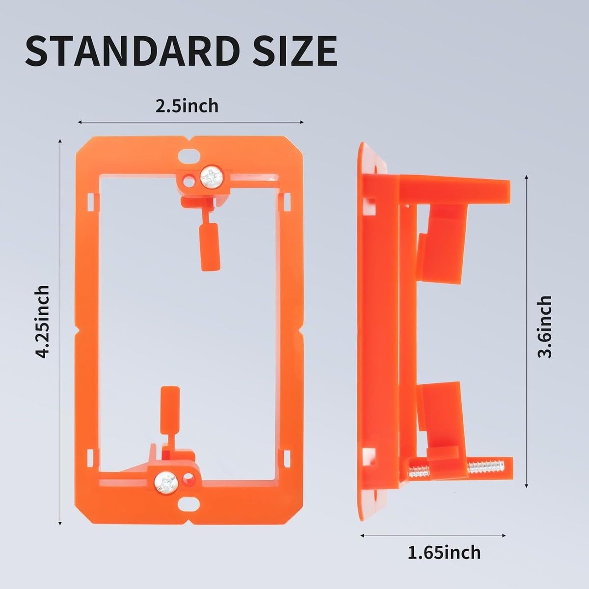 MAKERELE orange single-gang low-voltage mounting bracket dimensions