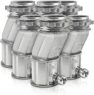 MAKERELE 3/4 inch EMT offset connector, zinc alloy, 6-pack
