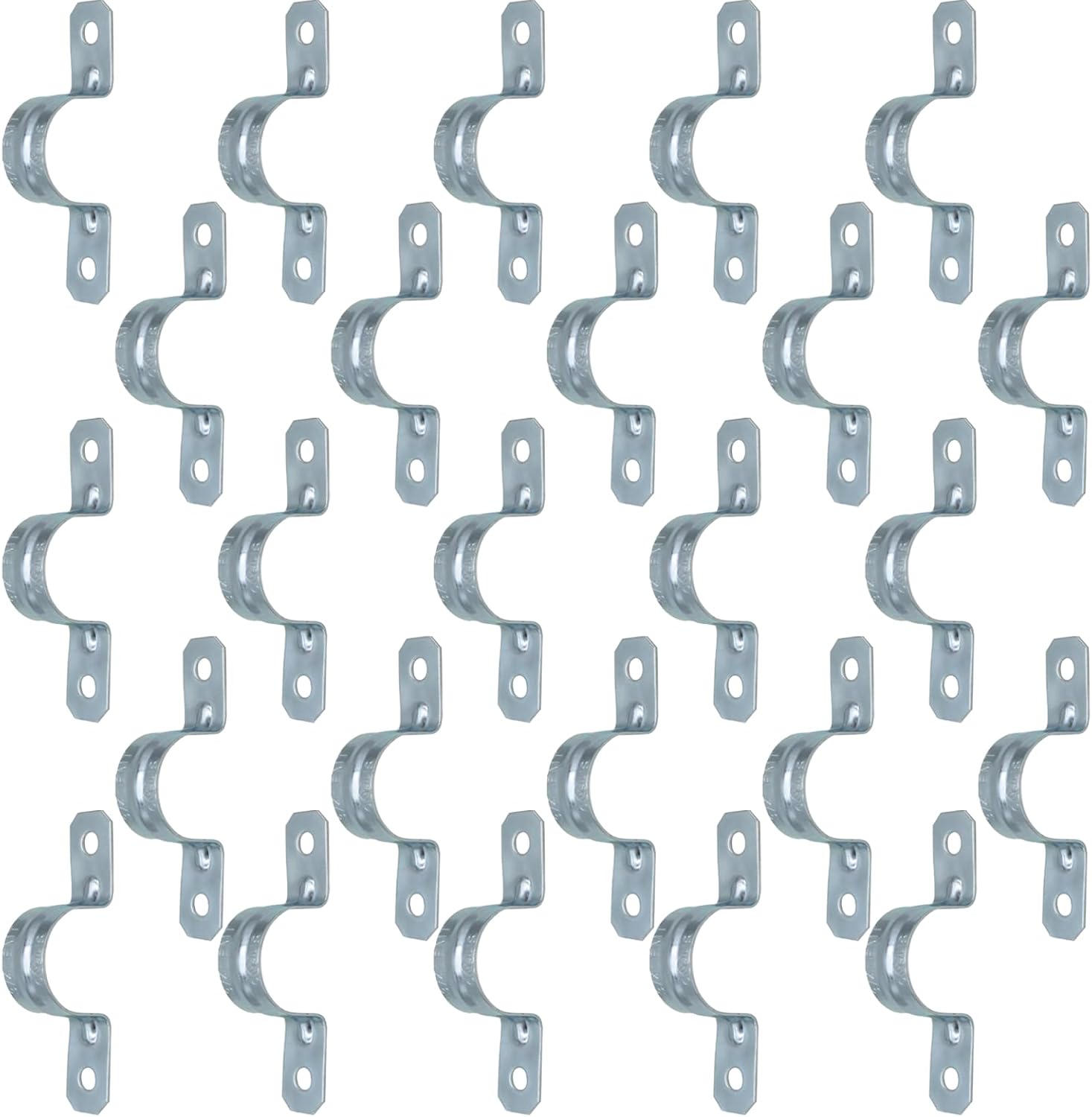 MAKERELE 3/4 inch zinc-plated steel two-hole EMT conduit strap, 25-pack
