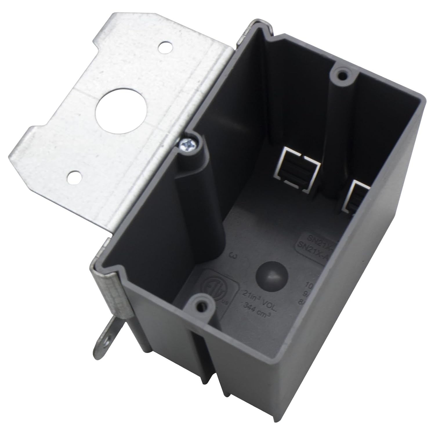 MAKERELE gray adjustable electrical outlet box, 1-Gang, 21 cu. in.
