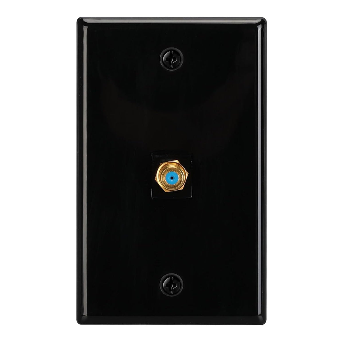 MAKERELE black glossy single-port coaxial wall plate