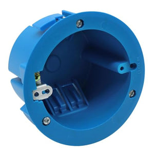 MAKERELE blue round old work electrical box, 18 cu. in.