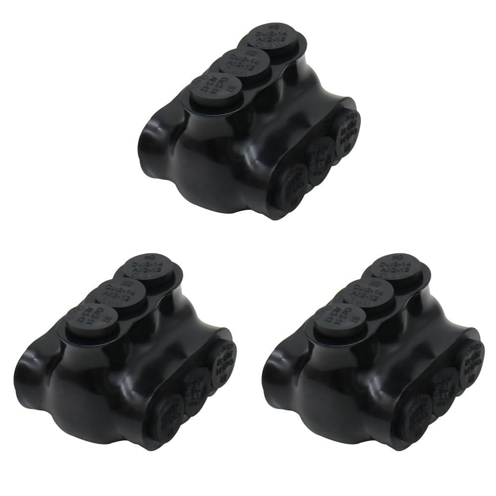 MAKERELE QMS D2 3-port insulated multi-tap connectors, 3-pack, SKU MK-QMS-D2-3-3PC