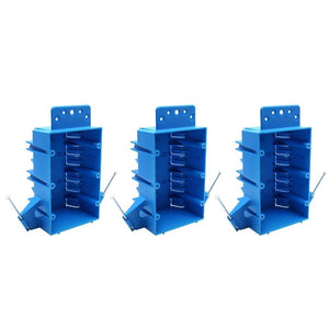 MAKERELE blue 3-gang 44 cu. in. nail-on electrical box, 3-pack