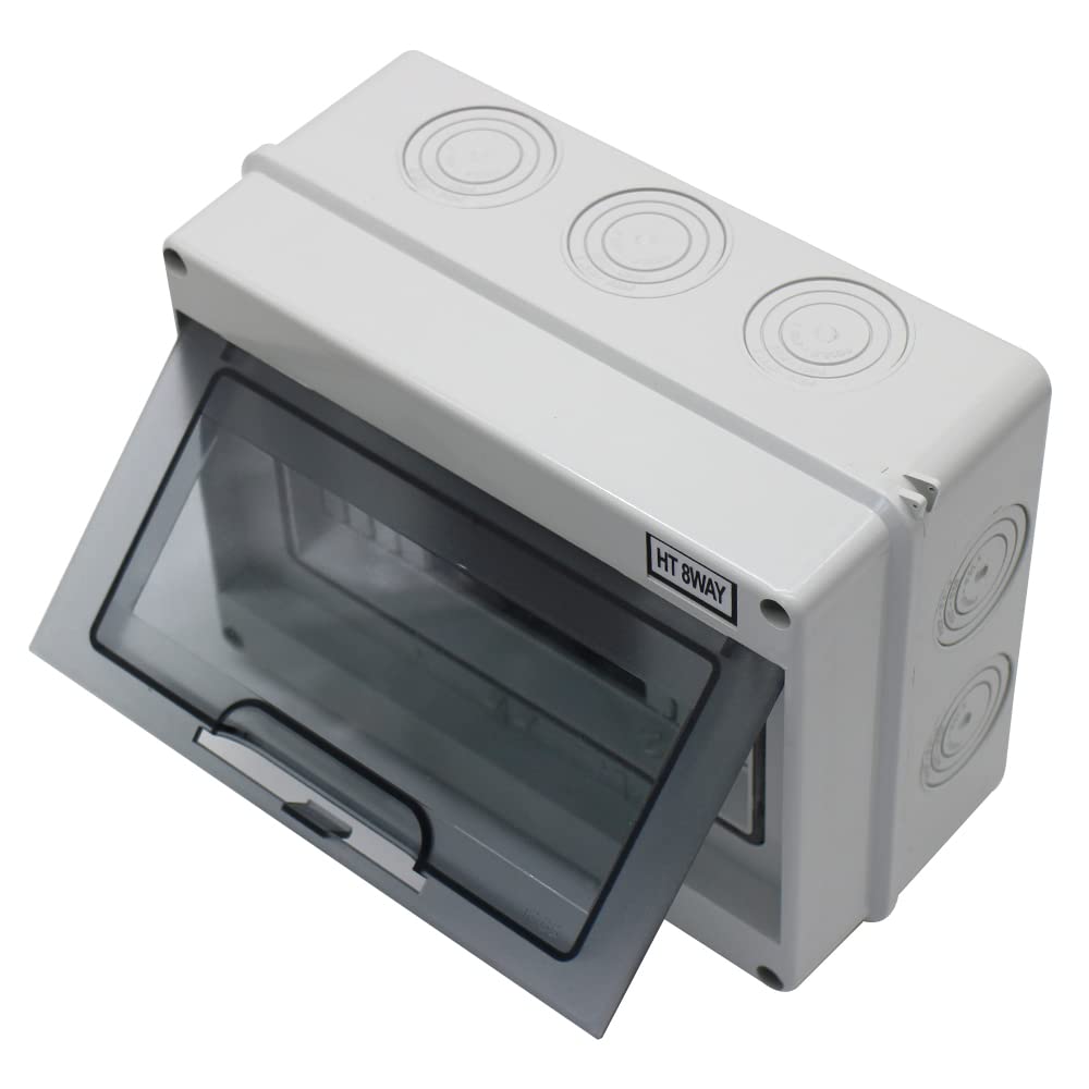 MAKERELE IP65 Waterproof Distribution Protection Box, ABS Plastic Transparent Cover, Outdoor Distribution Box for Indoor Wall Circuit Breaker MKHT-Way Series Makerele