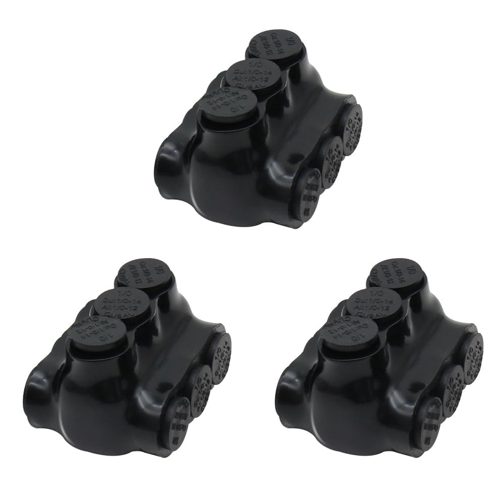 MAKERELE QMS D1/0 3-port insulated multi-tap connectors, 3-pack, SKU MK-QMS-D1/0-3-3PC