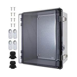 MAKERELE MTYBOX413118 transparent IP67 junction box 16.1 x 12.2 x 7.1 in with metal latches