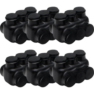 MAKERELE dual insulated multi-tap connectors, 6 AWG-250 kcmil, 3-port, 6-pack