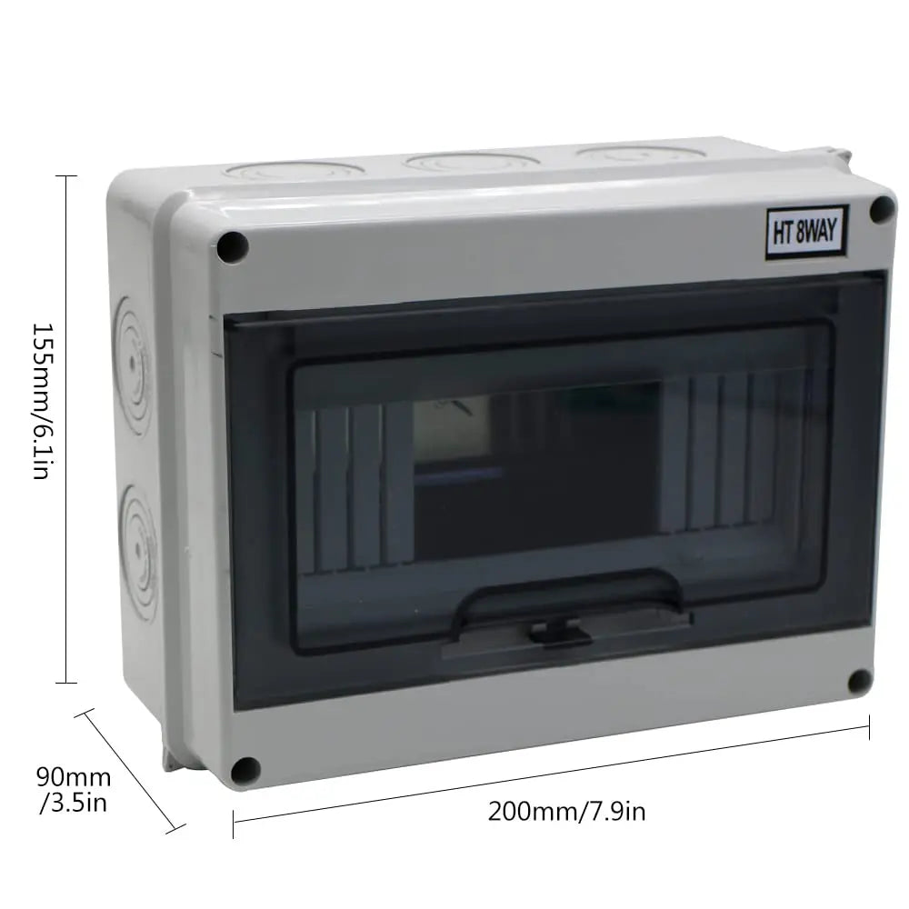 MAKERELE IP65 Waterproof Distribution Protection Box, ABS Plastic Transparent Cover, Outdoor Distribution Box for Indoor Wall Circuit Breaker MKHT-Way Series Makerele