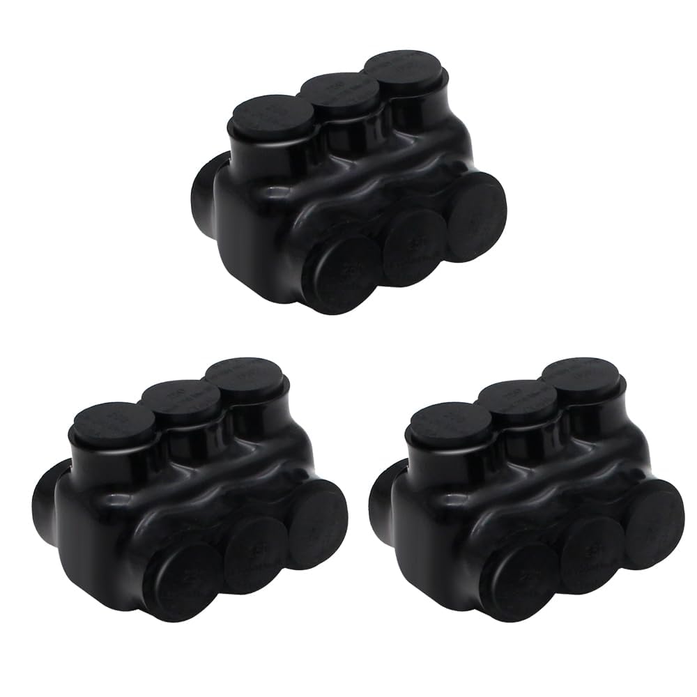MAKERELE QMS D250 3-port insulated multi-tap connectors, 3-pack, SKU MK-QMS-D250-3-3PC