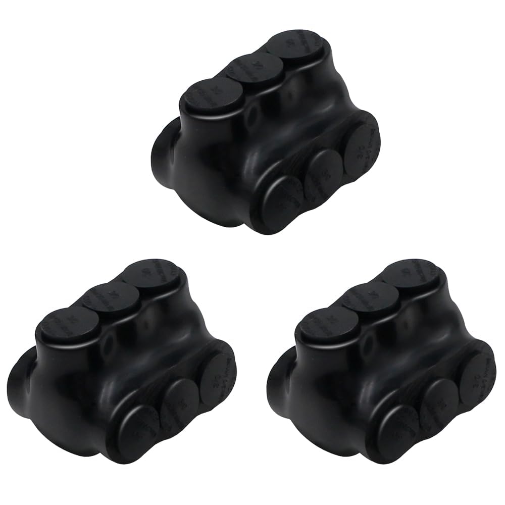 MAKERELE QMS D3/0 3-port insulated multi-tap connectors, 3-pack, SKU MK-QMS-D3/0-3-3PC