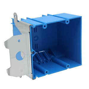 MAKERELE blue adjustable electrical outlet box, 2-gang, 34 cu. in., 1-pack