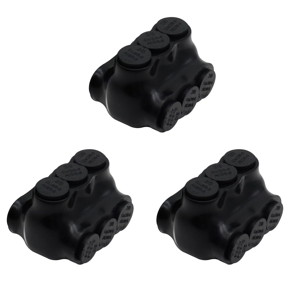 MAKERELE QMS D2/0 3-port insulated multi-tap connectors, 3-pack, SKU MK-QMS-D2/0-3-3PC