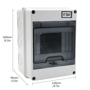 MAKERELE IP65 Waterproof Distribution Protection Box, ABS Plastic Transparent Cover, Outdoor Distribution Box for Indoor Wall Circuit Breaker MKHT-Way Series Makerele