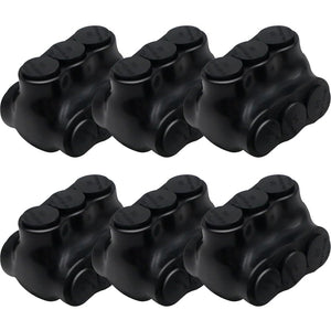 MAKERELE dual insulated multi-tap connectors, 3/0-6 AWG, 3-port, 6-pack