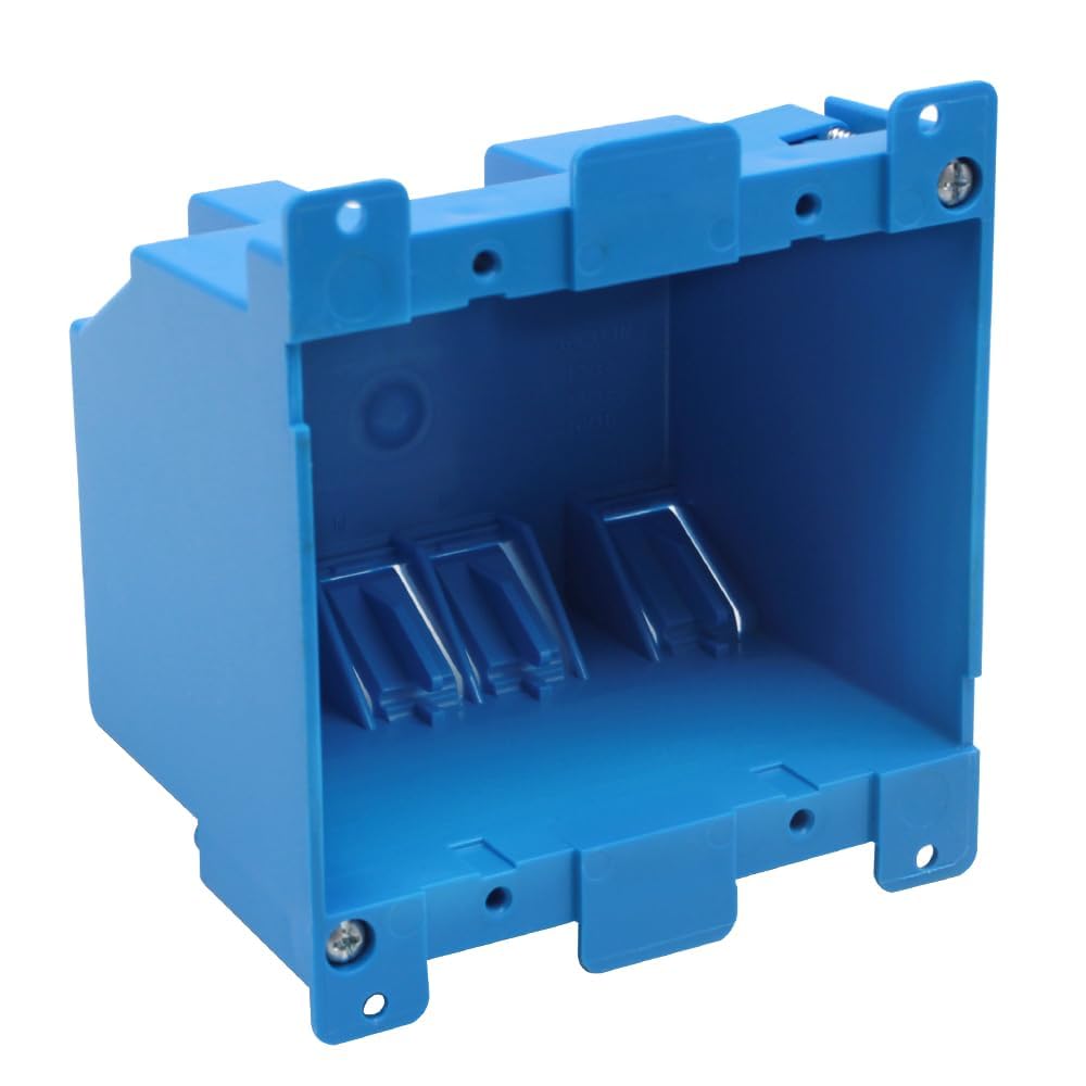 MAKERELE blue 2-gang old work electrical box, 25 cu. in., 1-pack
