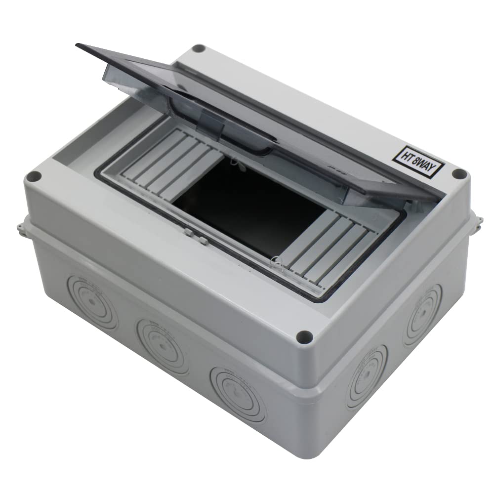 MAKERELE IP65 Waterproof Distribution Protection Box, ABS Plastic Transparent Cover, Outdoor Distribution Box for Indoor Wall Circuit Breaker MKHT-Way Series Makerele