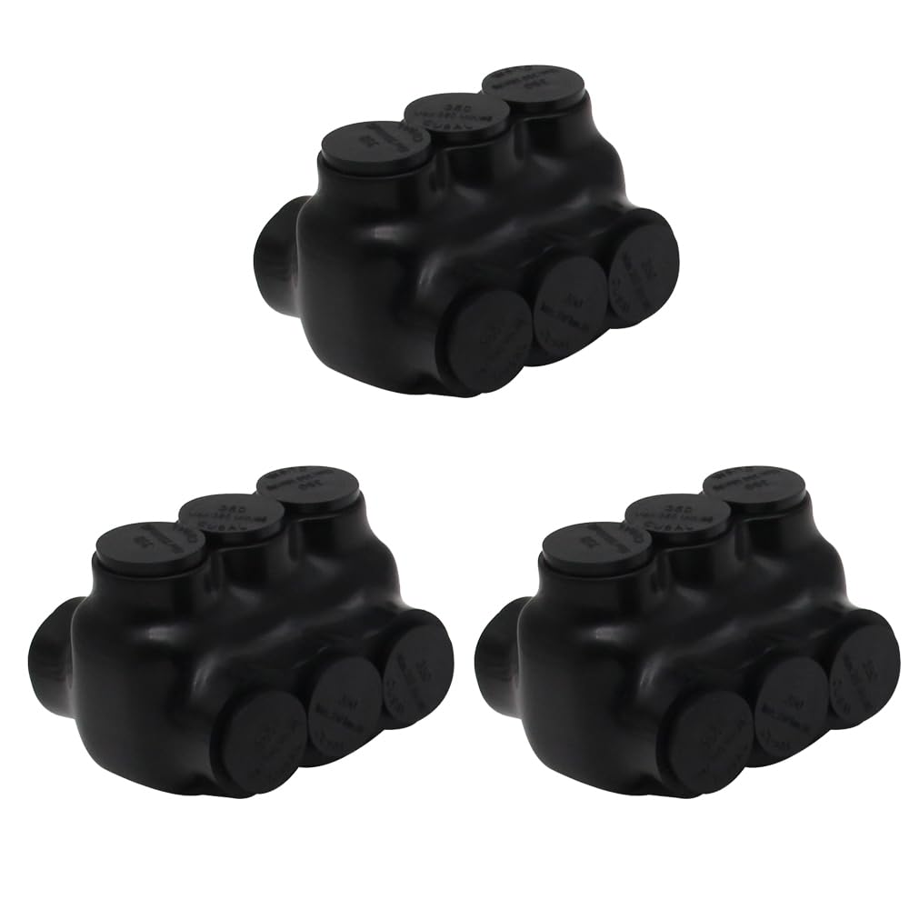 MAKERELE QMS D350 3-port insulated multi-tap connectors, 3-pack, SKU MK-QMS-D350-3-3PC
