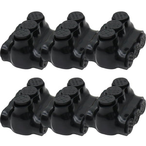 MAKERELE dual insulated multi-tap connectors, 1/0-14 AWG, 3-port, 6-pack