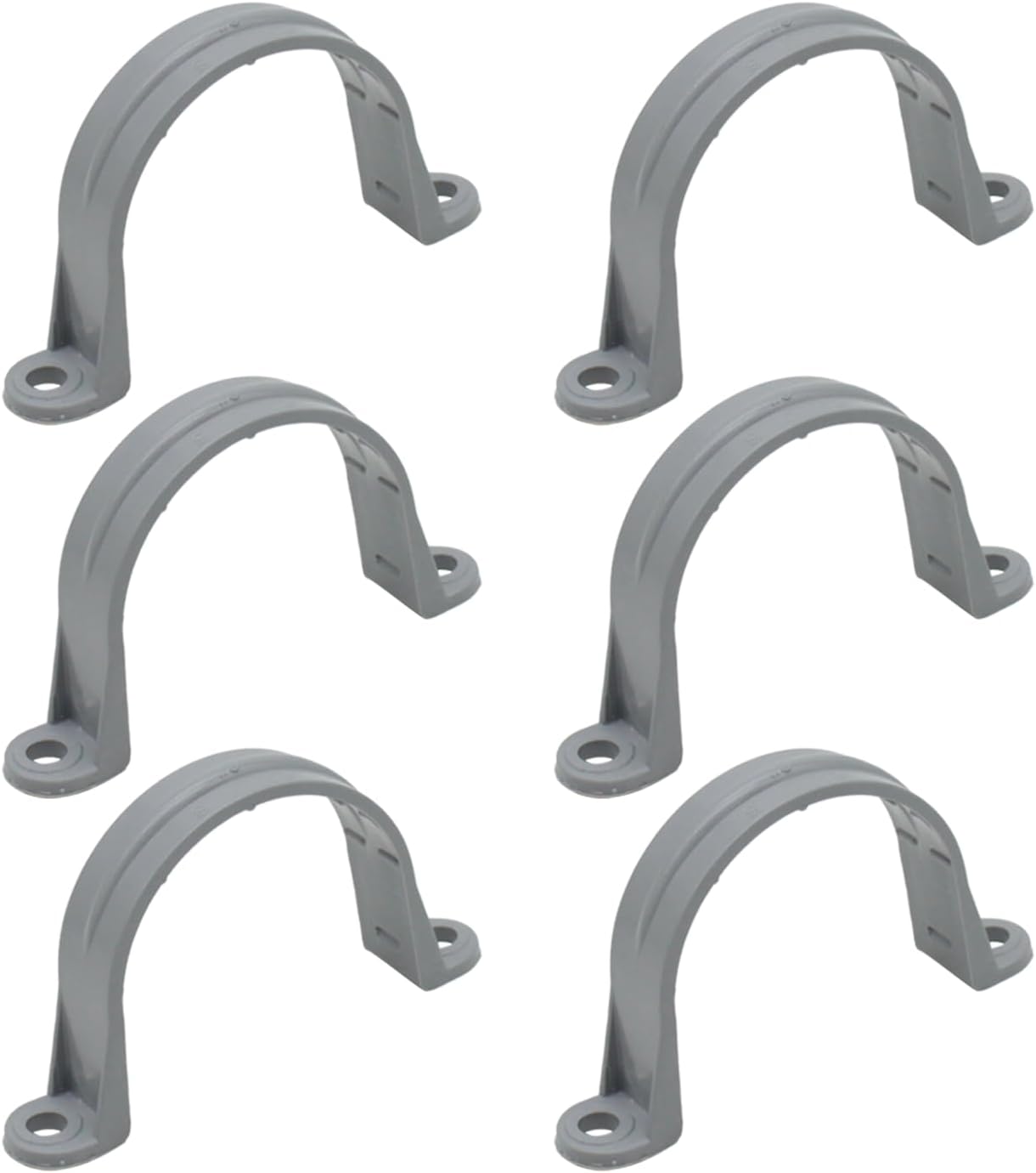 MAKERELE 2 inch PVC two-hole conduit straps, 6-pack