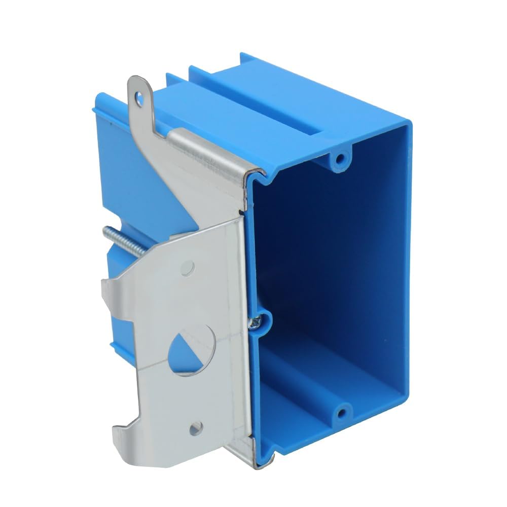 MAKERELE blue adjustable electrical outlet box, 1-gang, 21 cu. in., 1-pack