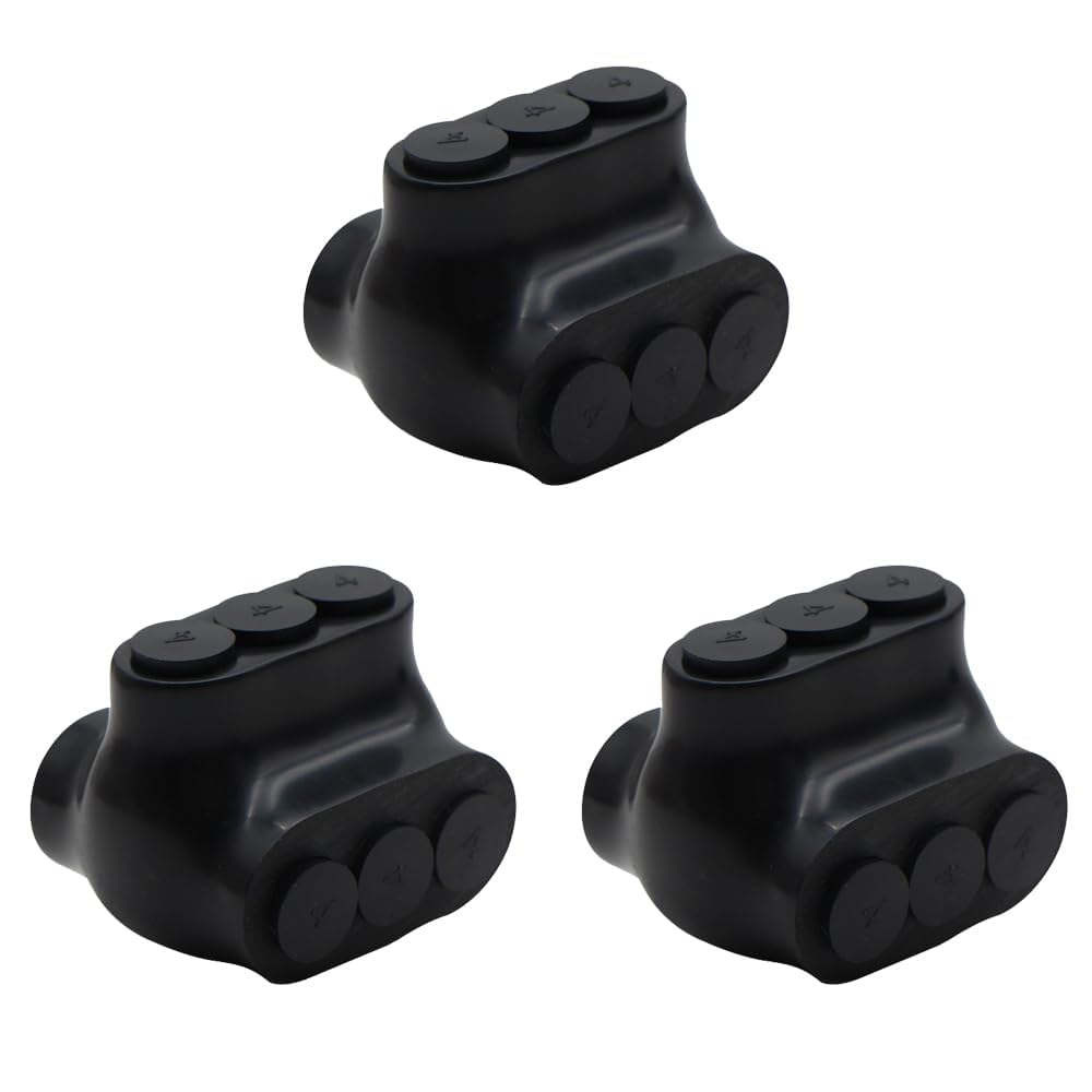 MAKERELE QMS D4 3-port insulated multi-tap connectors, 3-pack, SKU MK-QMS-D4-3-3PC