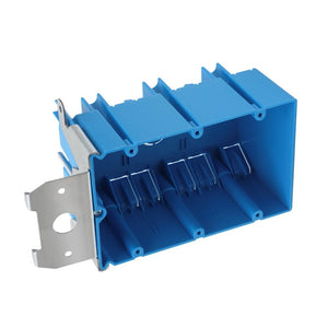 MAKERELE blue adjustable electrical outlet box, 3-gang, 49 cu. in., 1-pack