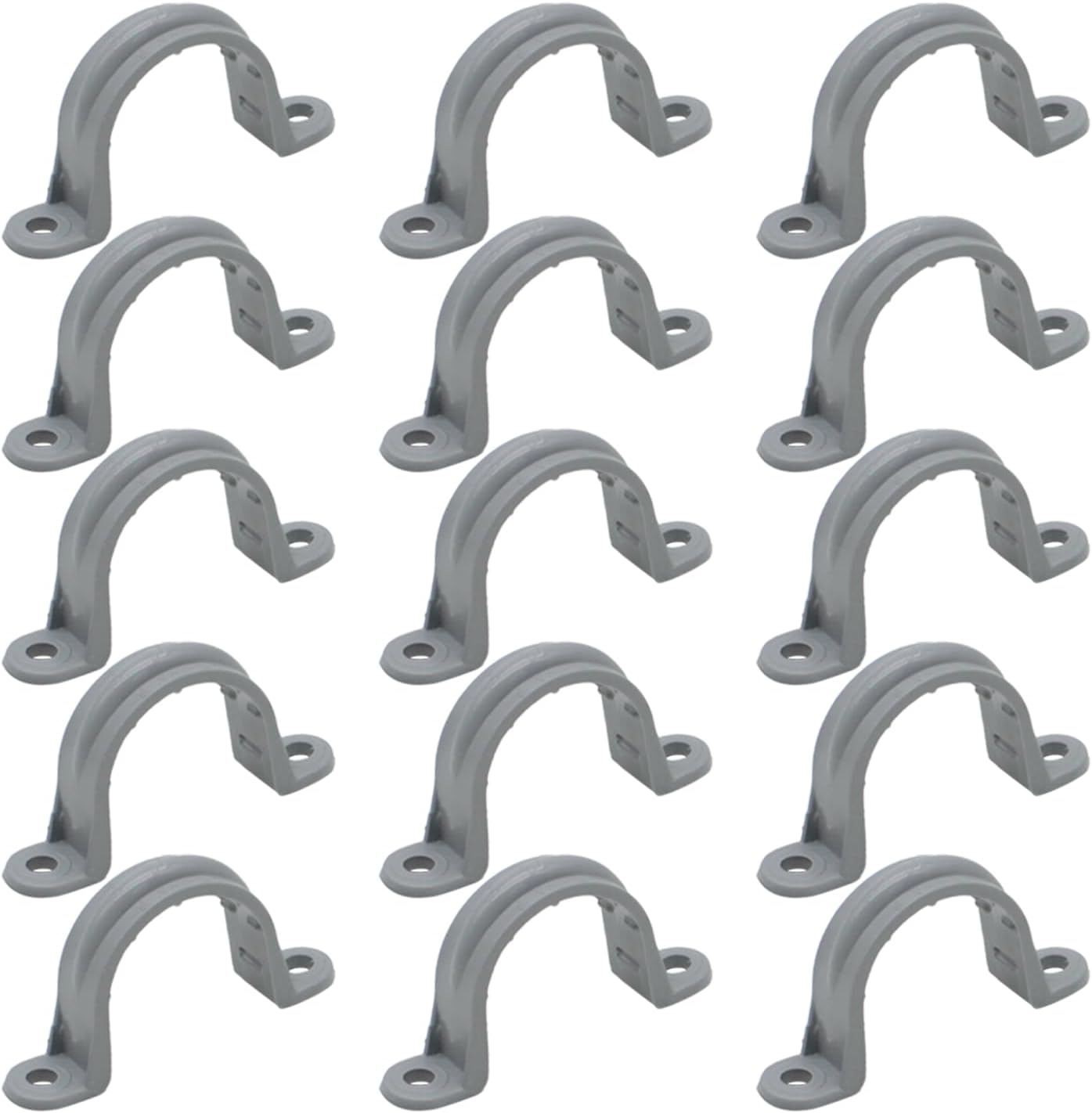 MAKERELE 1 inch PVC two-hole conduit straps, 15-pack