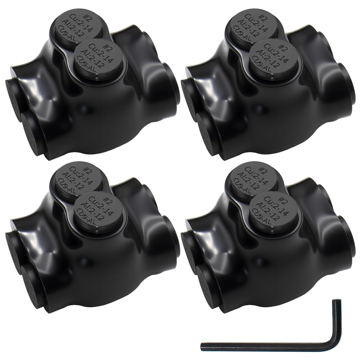 MAKERELE dual-sided insulated multi-tap connector with 5/32 in. hex key, 2-port, 2-14 AWG, 4-pack