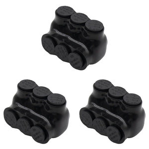 MAKERELE QMS S 1/0 to 14 AWG 3-port single-sided insulated multi-tap connectors, 3-pack, SKU MK-QMS-S1/0-3-3PC