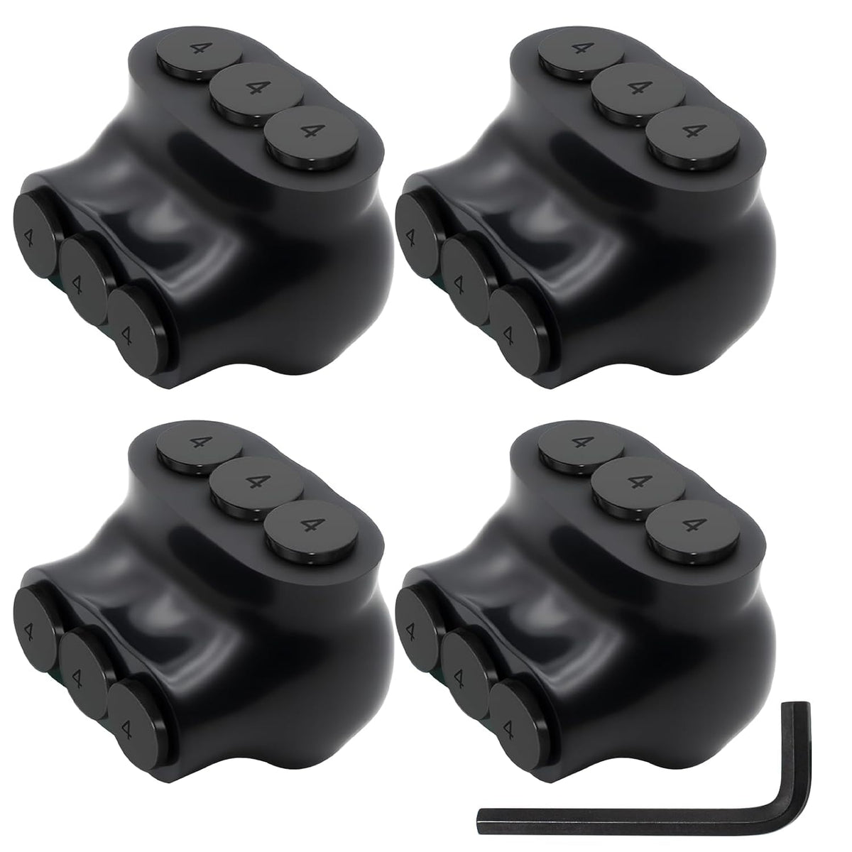 MAKERELE single-sided insulated multi-tap connector with 7/64 in. hex key, 3-port, 4-14 AWG, 4-pack