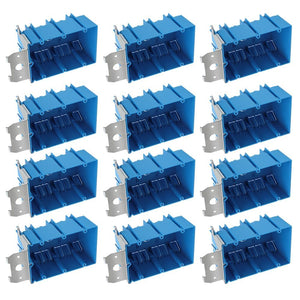 MAKERELE blue adjustable electrical outlet boxes, 3-gang, 49 cu. in., 12-pack