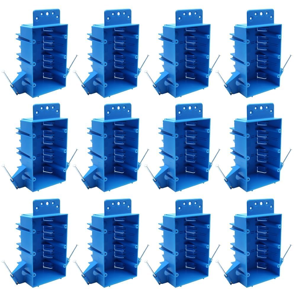 MAKERELE blue 3-gang 49 cu. in. adjustable electrical box, 12-pack