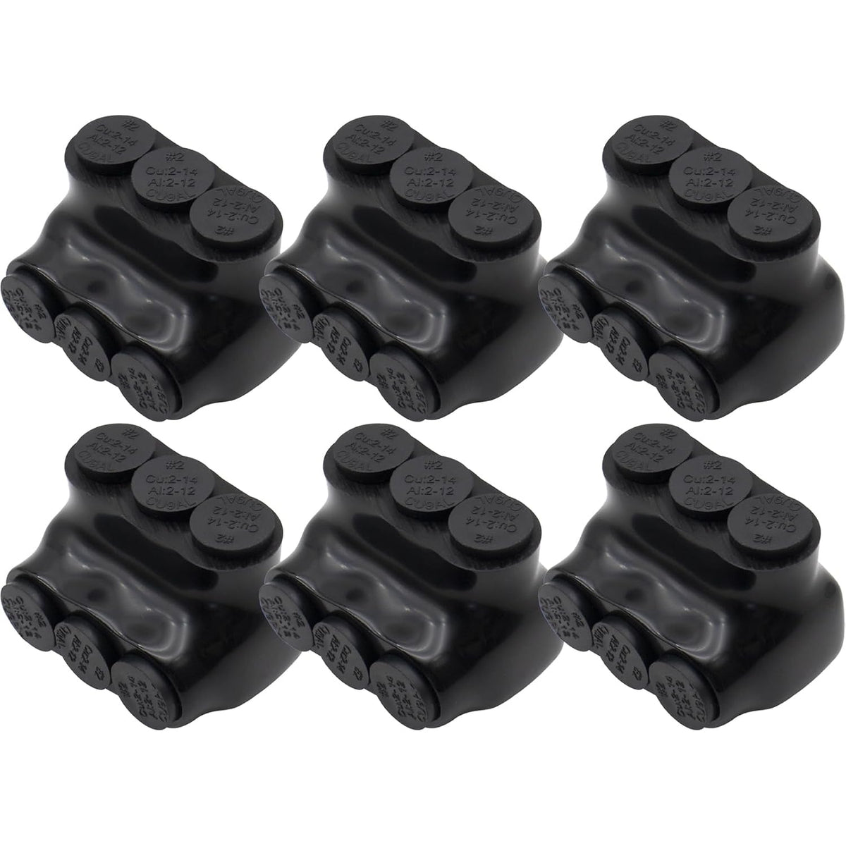 MAKERELE single-sided insulated multi-tap connector, 2-14 AWG, 3-port, 6-pack
