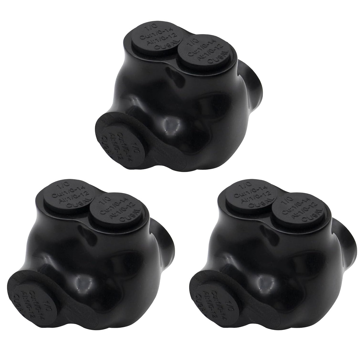 MAKERELE QMS S 1/0 to 14 AWG 1-port single-sided insulated multi-tap connectors, 3-pack, SKU MK-QMS-S1/0-1-3PC