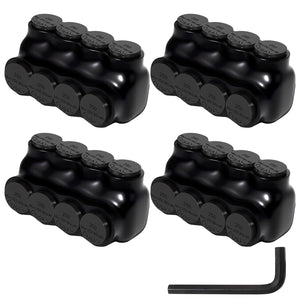 MAKERELE single-sided insulated multi-tap connector with 5/16 in. hex key, 4-port, 6 AWG-250 kcmil, 4-pack
