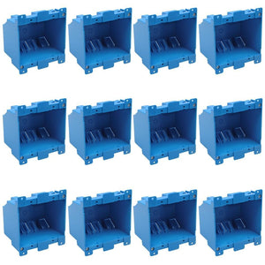 MAKERELE blue 2-gang old work electrical boxes, 25 cu. in., 12-pack