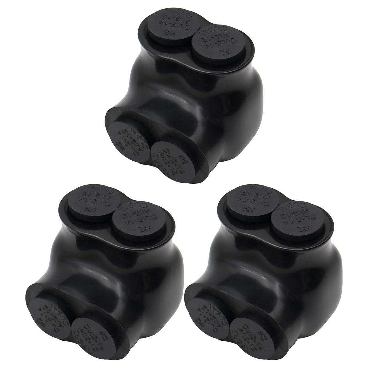 MAKERELE QMS S 2 to 14 AWG 2-port single-sided insulated multi-tap connectors, 3-pack, SKU MK-QMS-S2-2-3PC