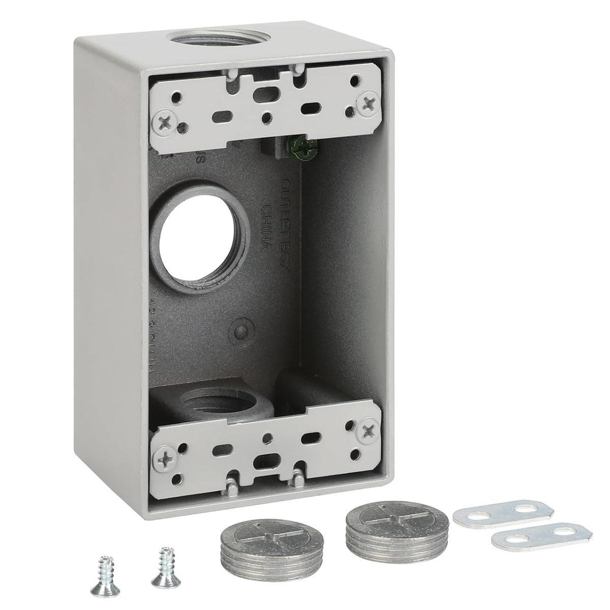MAKERELE single-gang metal electrical box with 3/4 in threaded entries, 1-Pack